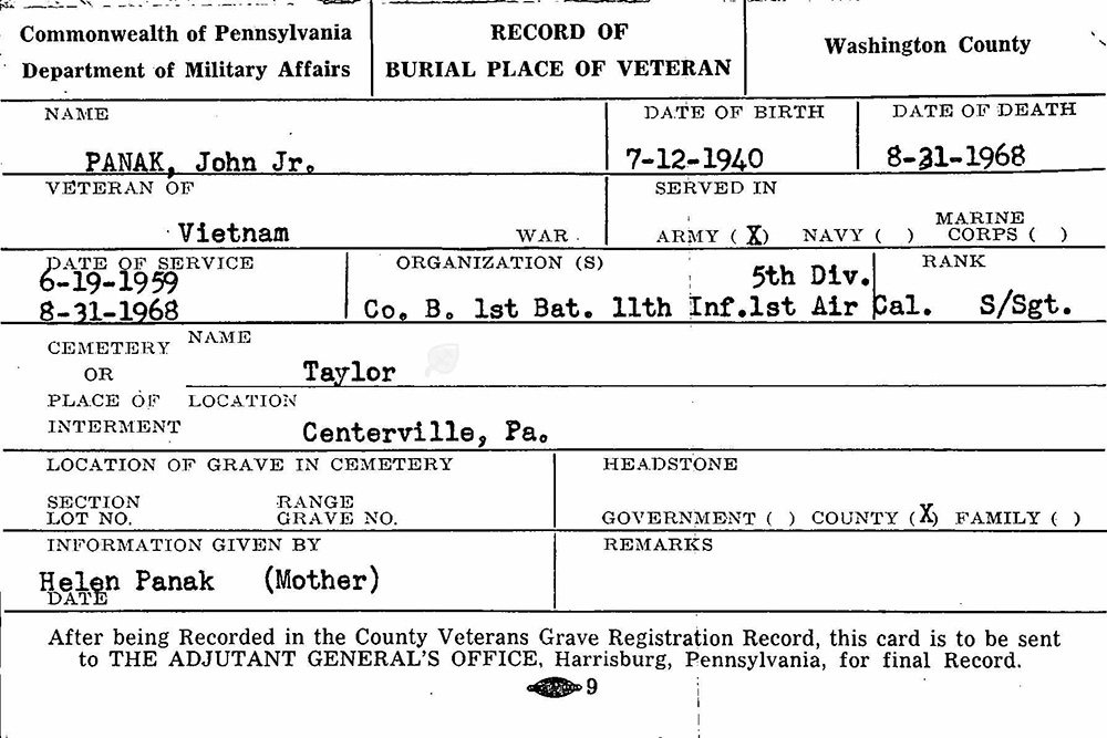 veteran burial
